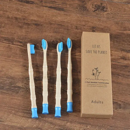 4Pcs Adult Bamboo Toothbrush Medium Bristles Eco Friendly Biodegradable Toothbrush Sustainable Compostable Tooth Brush