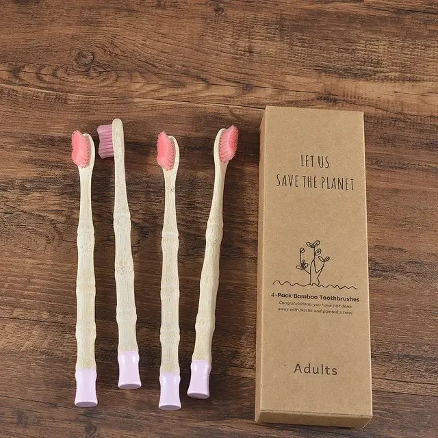 4Pcs Adult Bamboo Toothbrush Medium Bristles Eco Friendly Biodegradable Toothbrush Sustainable Compostable Tooth Brush