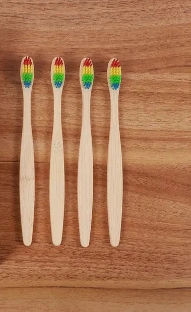 4Pcs/Box Rainbow Toothbrush Natural Bamboo Tooth Brush Soft Bristle Charcoal Vegan Eco Friendly Products For Dental Oral Care