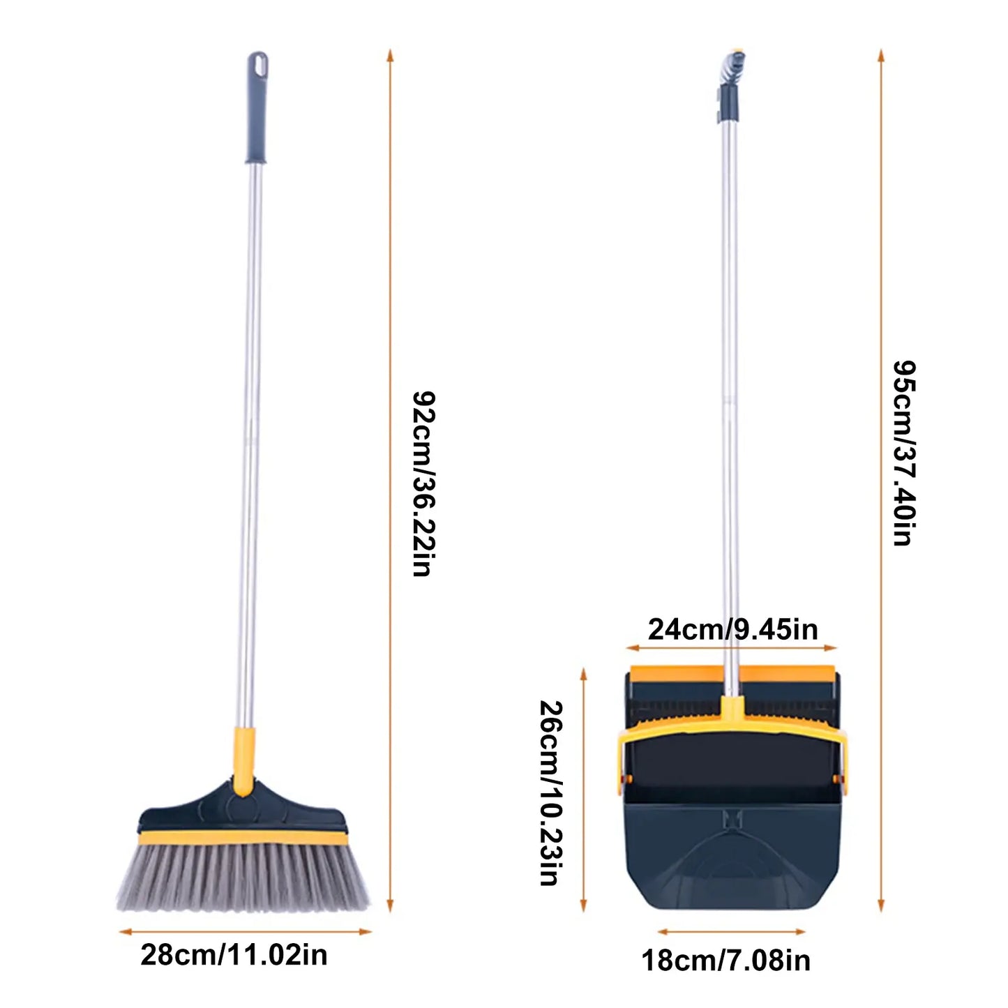 Broom And Dustpan Set For Home Upright Standing Dustpan And Brush Set Indoor Outdoor Broom With Dustpan Combo For Approving