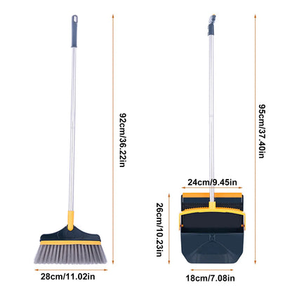 Broom And Dustpan Set For Home Upright Standing Dustpan And Brush Set Indoor Outdoor Broom With Dustpan Combo For Approving