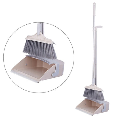 Broom And Dustpan Set For Home Upright Standing Dustpan And Brush Set Indoor Outdoor Broom With Dustpan Combo For Approving