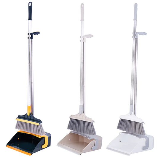 Broom And Dustpan Set For Home Upright Standing Dustpan And Brush Set Indoor Outdoor Broom With Dustpan Combo For Approving