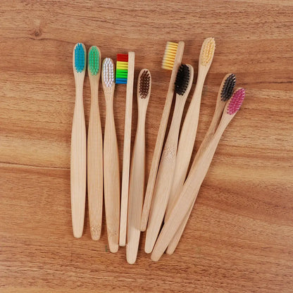 4Pcs/Box Rainbow Toothbrush Natural Bamboo Tooth Brush Soft Bristle Charcoal Vegan Eco Friendly Products For Dental Oral Care